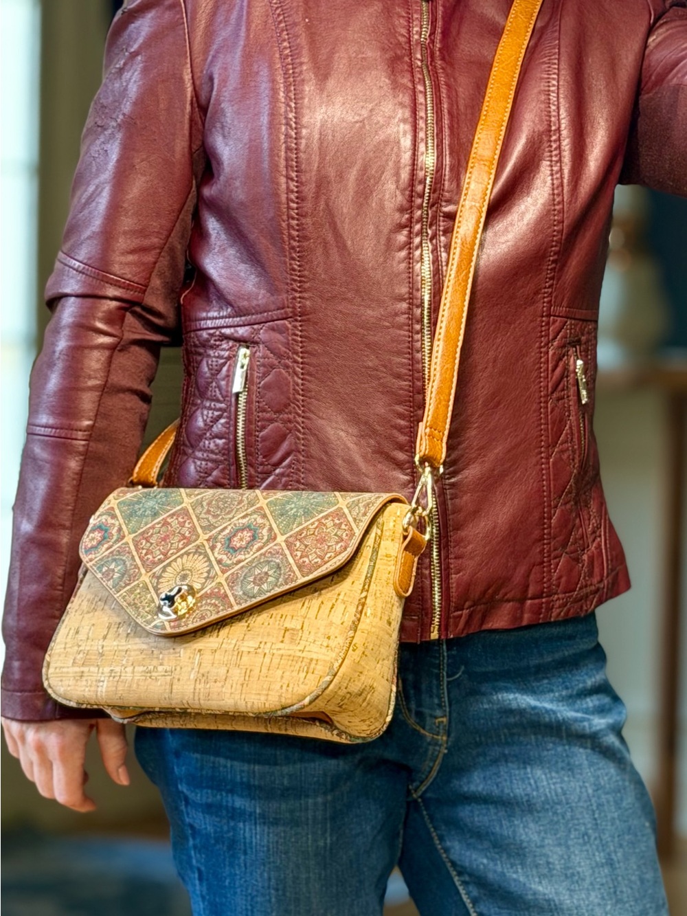 Boho Cork Mandala Crossbody Bag NWT Vegan Festival Purse (NWT)